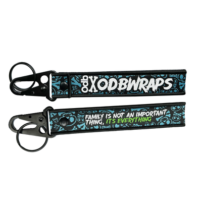 Ride The Bones NEON Key Tag - Blue